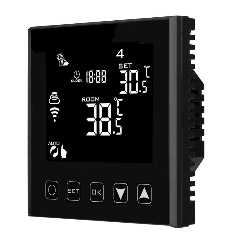 Hy603 -2 wifi fjernbetjening sort elektrisk gulvvarme og infrarødt panel digital wifi termostat: Default Title