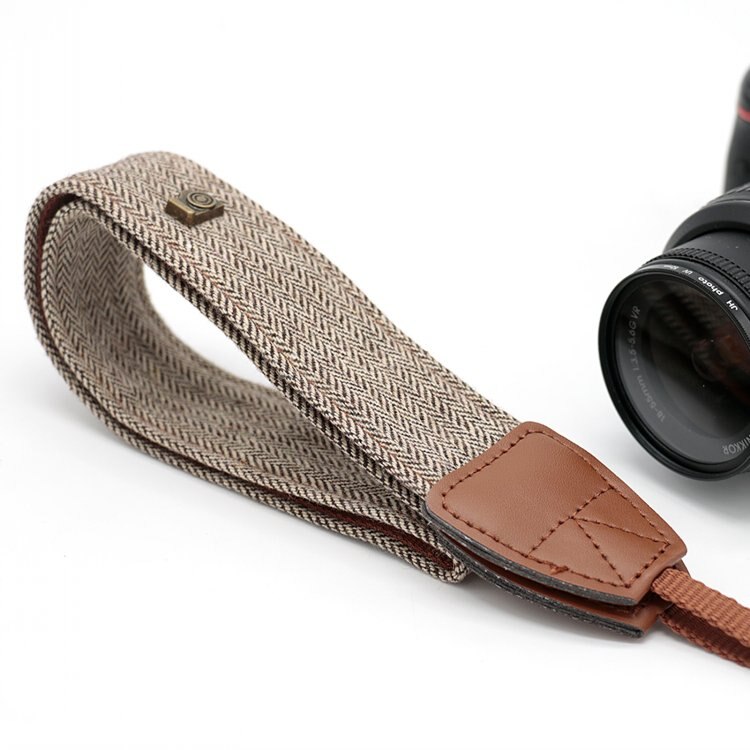 Kamera halsrem universal justerbar bomuldslæder skulderbælte vævet holder til canon sony nikon dslr tilbehør del