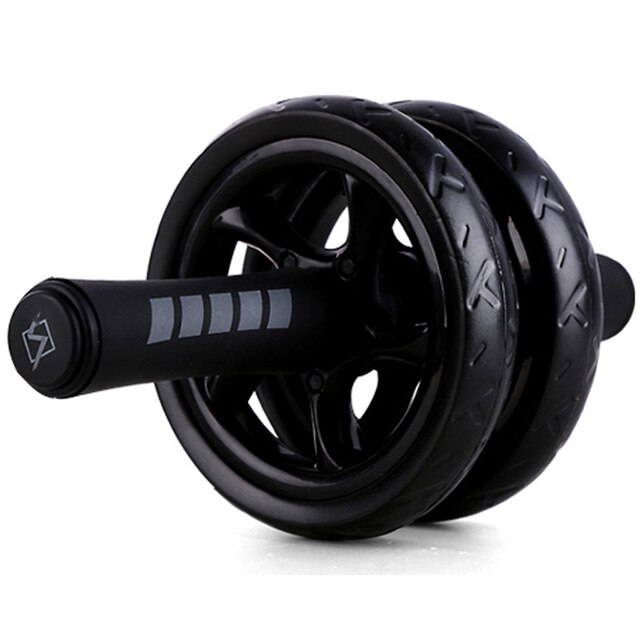 Double Wheel Abdominal Wheel ab Roller Press Roller Exercise abs Trainer Abdominal Muscle Trainer Sport at home gym Equipment: black