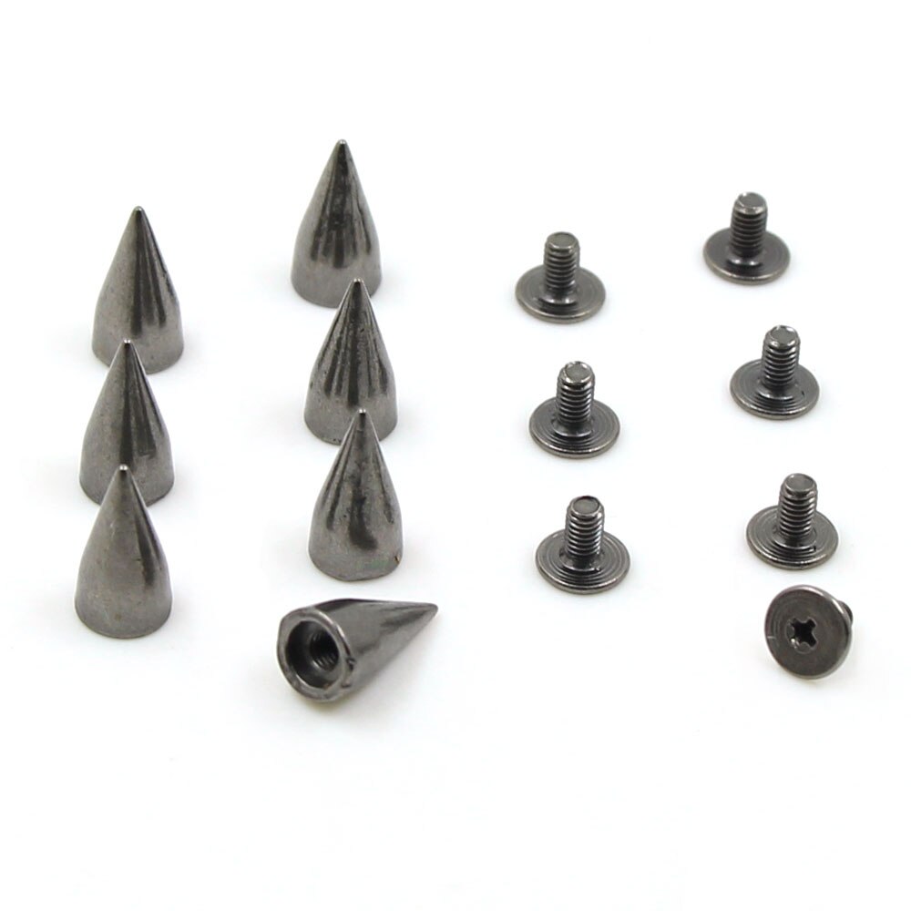 100 st 7 x 14mm blandade spikar metallkon nitar för läder pank nitar och spikar på kläder gör det själv bälte/väskor läderhantverksdekoration