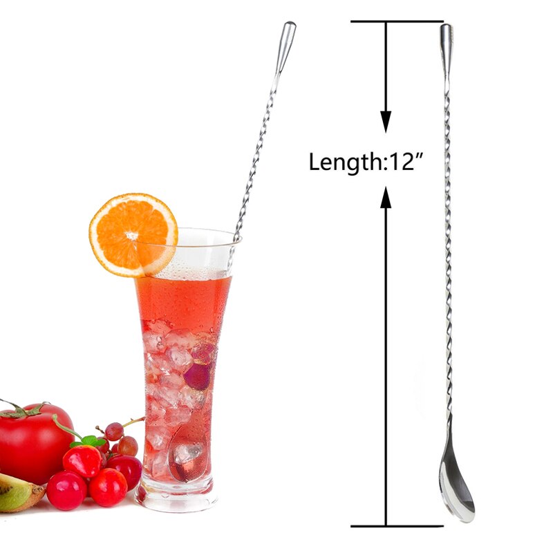 Stainless Steel Cocktail Muddler, 10.2in Drink Muddler, Fruit Smasher For Drinks, Mojito Muddler Ice Crusher Bartender Tool For Bars Bartender Accessories, Easy Cleaning Home Bar Tools(Long Handle