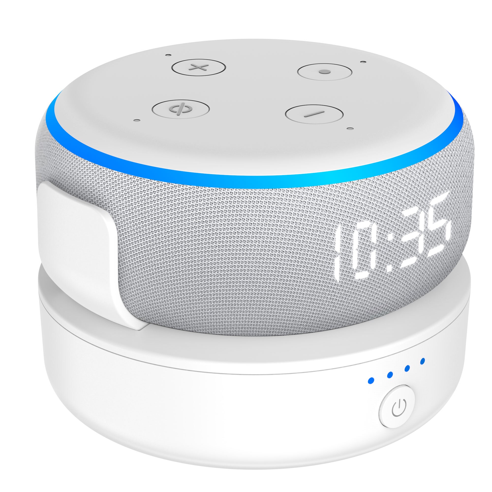Accueil Base de batterie pour Alexa Echo Dot 3e génération, capacité de 10000mAh, Compatible avec chargeur de support de haut-parleur intelligent: 5000mAh / White