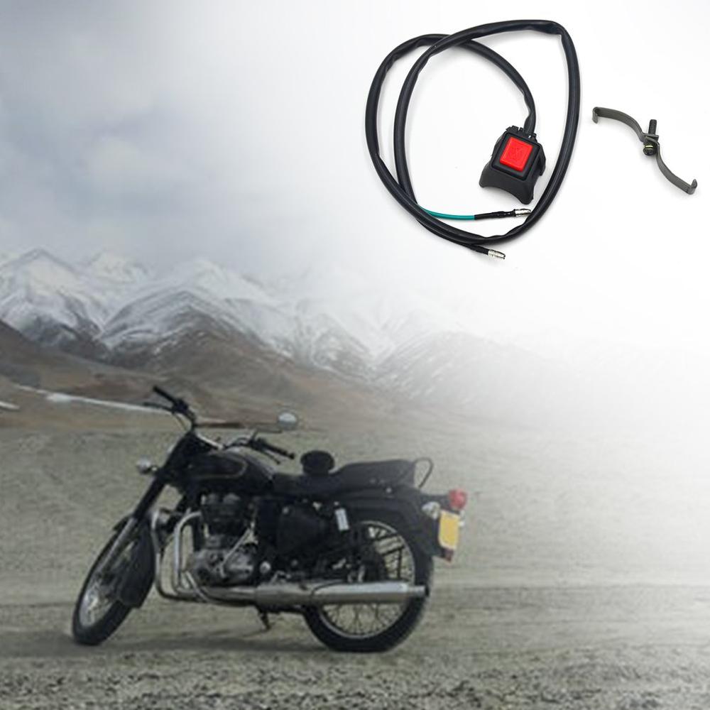 Universal Motorcycle Dirt Pit Quad Bike On Off Kill Stop Button Switch Electric Start Flameout Horn Switch With Wire