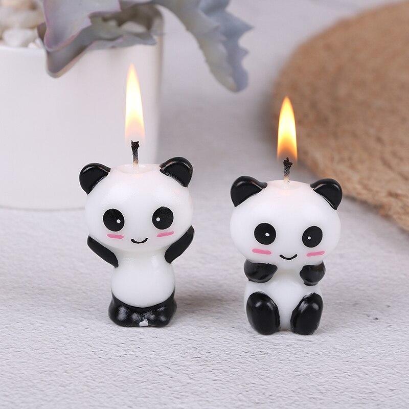 1Pc Leuke Panda Verjaardagstaart Candlescartoon Animal Art Kaars Cake Toppers Baby Shower Verjaardagsfeestje Decoratie Handgemaakte Vorm"