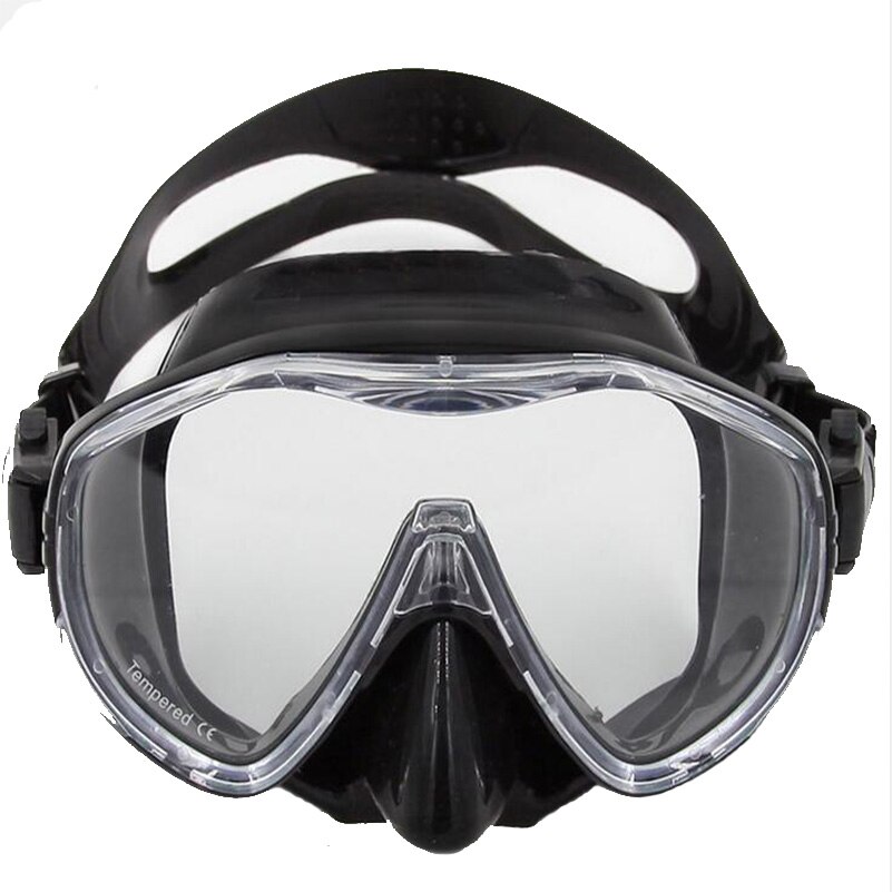 Masque de plongée en Silicone MK100, grande monture, étanche, Anti-buée: black