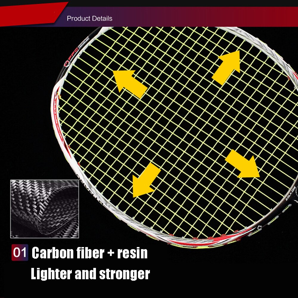 Ultra-light 4u Full Carbon Badminton Racket Adult Durable And Durable Offensive Badminton Racket Single Shot -40