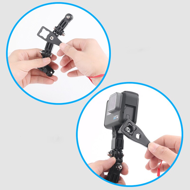 Casque de moto support de Base de menton pièces universelles équitation ensemble d'adaptateur de montage fixe pour Gopro xiaomi yi 4k Dji Osmo caméra d'action