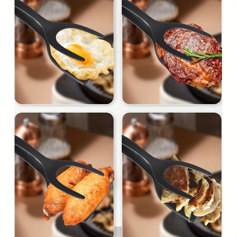 Egg Flipper-spatel, 2-in-1 grip- en flip-spateltang, gebakken eierspatel, spateltang, eierflipper