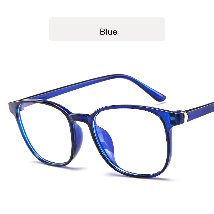 Vintage Square Anti-Blue Light Myopia Women Eyeglasses Plastic Glasses Frame Classic Men Computer Eye Glasses: Blue