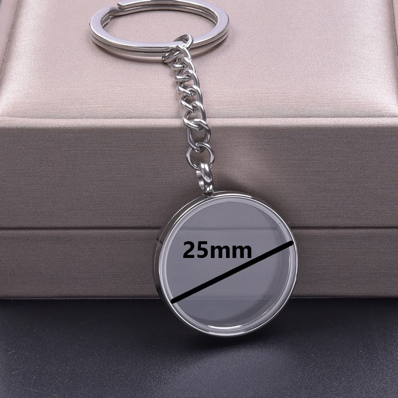 5 teile/los 10-40mm Edelstahl Männer Glas Bild Reliquien Medaillon Anhänger Schlüssel bund DIY Frauen Erinnerung Medaillon Schlüssel Ring Schmuck: Braun