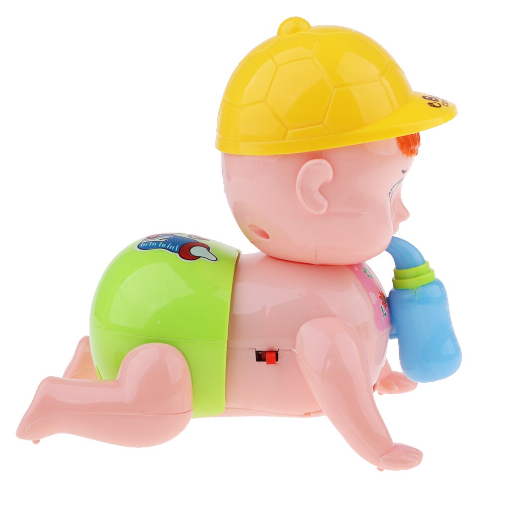 Simulatie Baby Fles Pop Elektrische Knipperende Muziek Kruipen Peuter Speelgoed