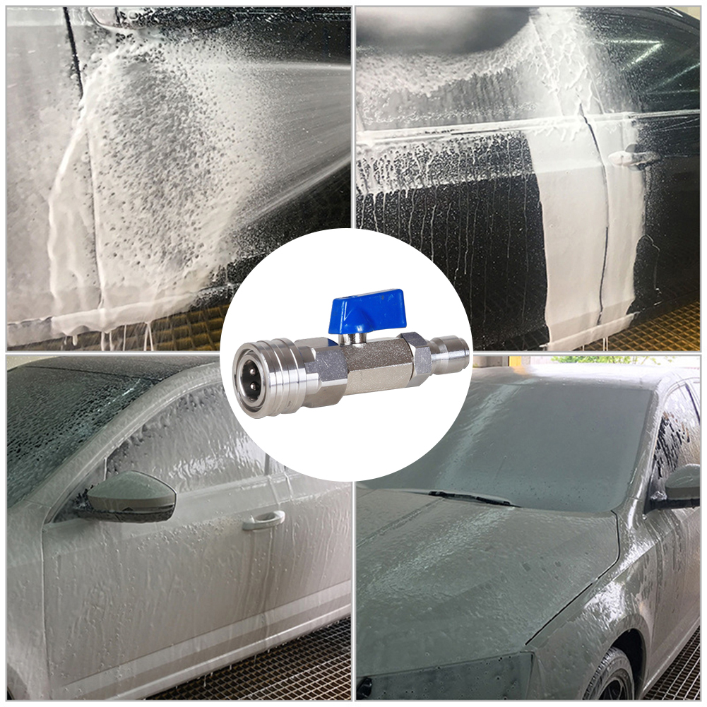 High Pressure Washer Ball Valve Kit with 3/8 Or 1/4 Inch Quick Connector Quick Connect Ball Valve 4500 PSI for Power Washer Hose