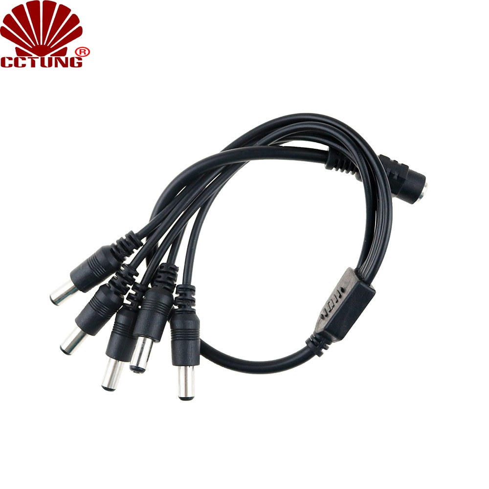 1 DC Vrouw Tot 5 Stekker Netsnoer Adapter 2.1X5.5mm Connector Kabel Splitter voor CCTV Security camera LED Strip Max 5A Belasting