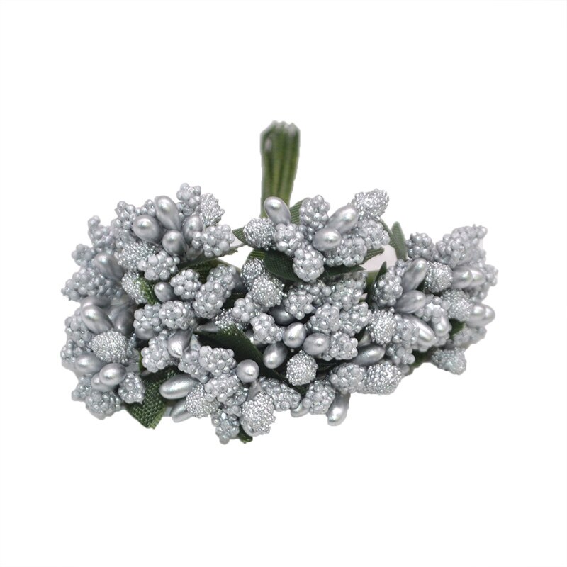36Pcs Pearl Berry Artificial Stamen Flower For Wedding Home Decoration Artificial Pistil DIY Wreath Scrapbooking Craft Box: F16