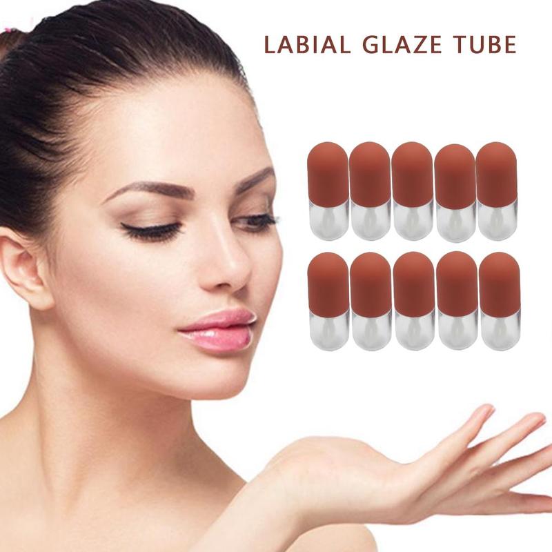 Mini portabel kapsel tube, klar lipgloss tube, rød lip gloss tube, hjerteformet flaske påfyllbart verktøy