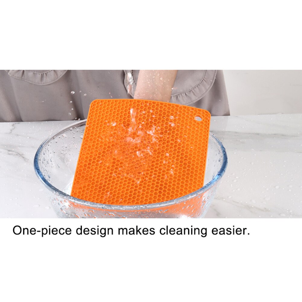 tapis de Table à manger carré en nid d'abeille en Silicone résistant à la chaleur