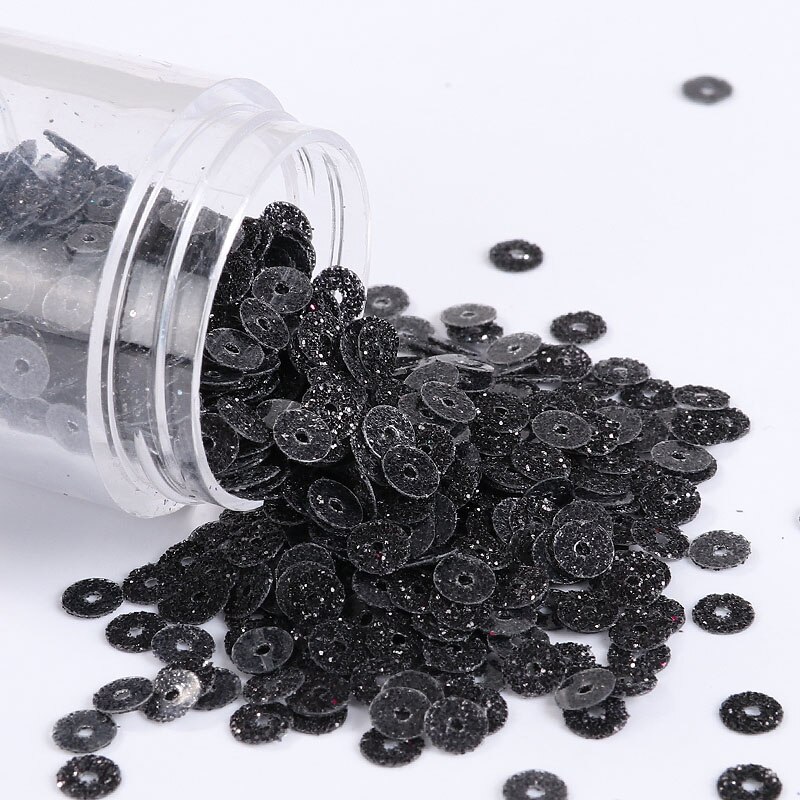 Pailettes 4Mm Glitters Sequin Platte Ronde Losse Pailletten Naaien Bruiloft Decoratie Craft Scrapbook Diy Accessoires 2000Pcs: JCF black