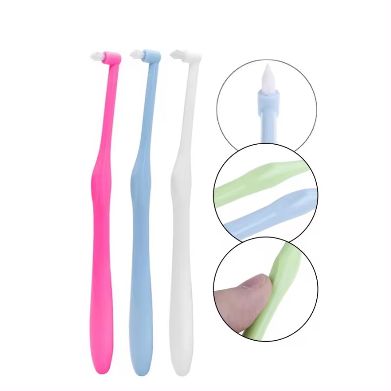 4 Stuks Orthodontische Tandenborstel Puntige Hoofd Zacht Haar Correctie Schoon Tanden Gap Floss Mondhygiëne Tanden Beugel Tandenborstels