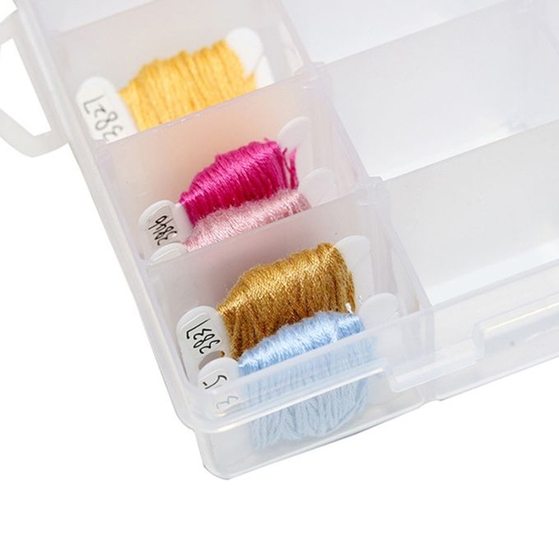 Bobinas de hilo de plástico con bobinadora y caja organizadora de bordado, juego de almacenamiento de costura artesanal, punto de cruz, 100 piezas