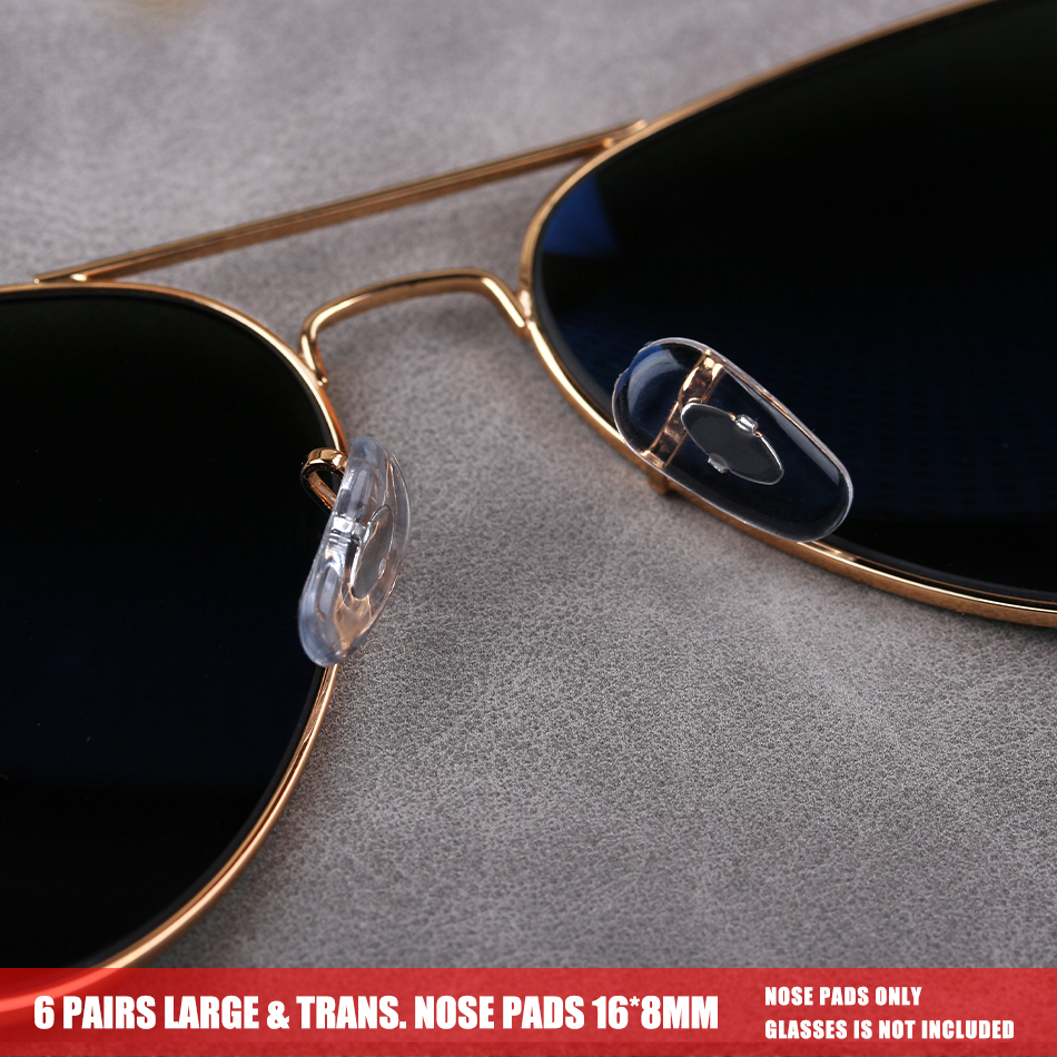 Colur_max 16mm clip-on substituição nariz almofadas para óculos de sol e outros eye-wear: 6pairs LT