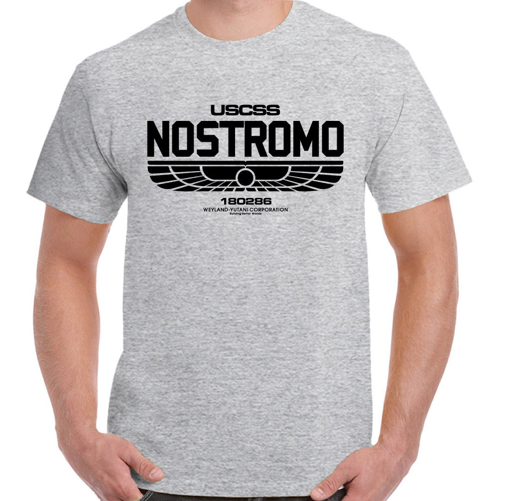 Nostromo 180286-Heren T-Shirt Alien Film Film USCSS Weyland-Yutani Sci-fi: Grijs / M