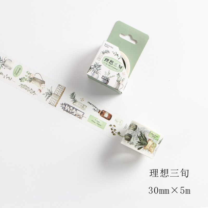 Digital kalender postkort rejser washi tape selvklæbende malertape gør-det-selv scrapbog sticker etiket japansk