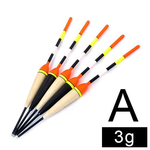 FTK – lot de 5 flotteurs de pêche en sapin, peche en mer flotteur peche bouchon de peche floteur float tube peche bouchon peche flotteur de peche en bois de , 2g – 6g, pour la mer, accessoires en plastique