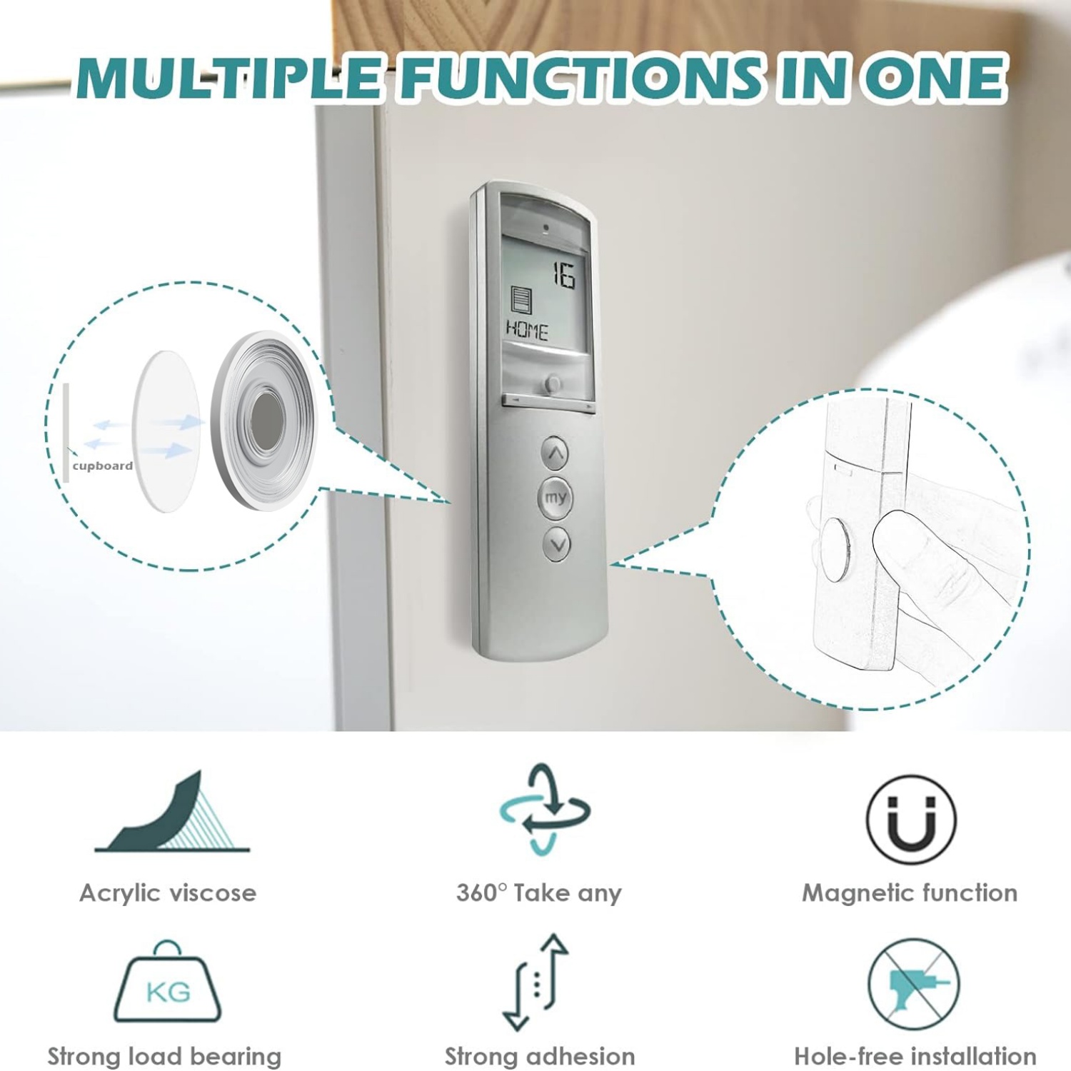 Remote Control Magnetic Hook Wall Mounted Strong Traceless Patch Router TV Air Conditioning Plug Storage Rack No Punching