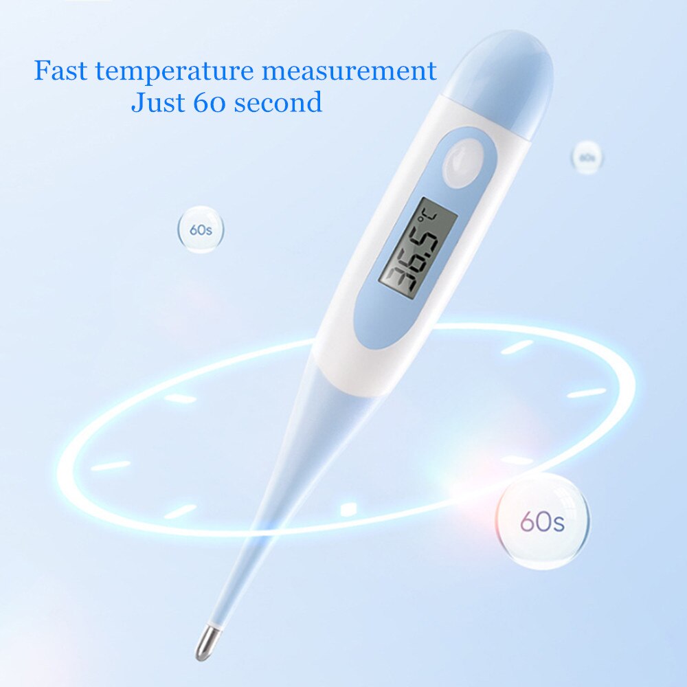 Baby voksen børn sikker digital lcd termometer blød fleksibel spids vandtæt termometer mund endetarm 60s aflæsning temperaturmåler