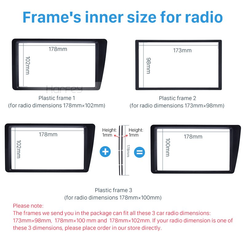 Harfey bil fascia dubbel 2 din stereo dash mount ram autoradio för honda civic lhd 2001 2002 2003 2004 2005 2006 panel adapter