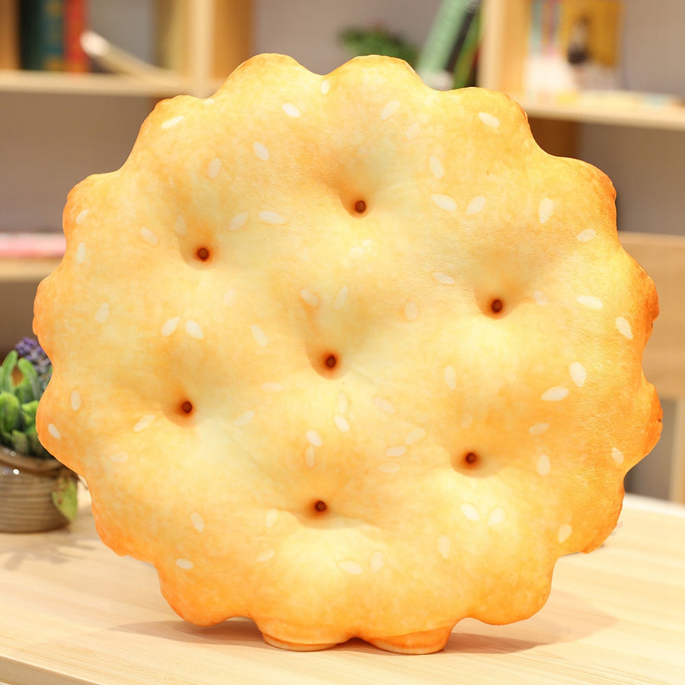 Cuscino per biscotti artificiali da 40 cm, sedia giocattolo in peluche, cuscino per dormire, cuscino per divano da ufficio, bambola, invia ai bambini, compleanno, regalo di Natale: WHITE