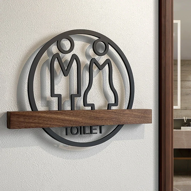Toalettdörrskylt för män och kvinnor, högkvalitativ hotellkontorsskylt för offentlig toalett, logotyp, snabb skyltning