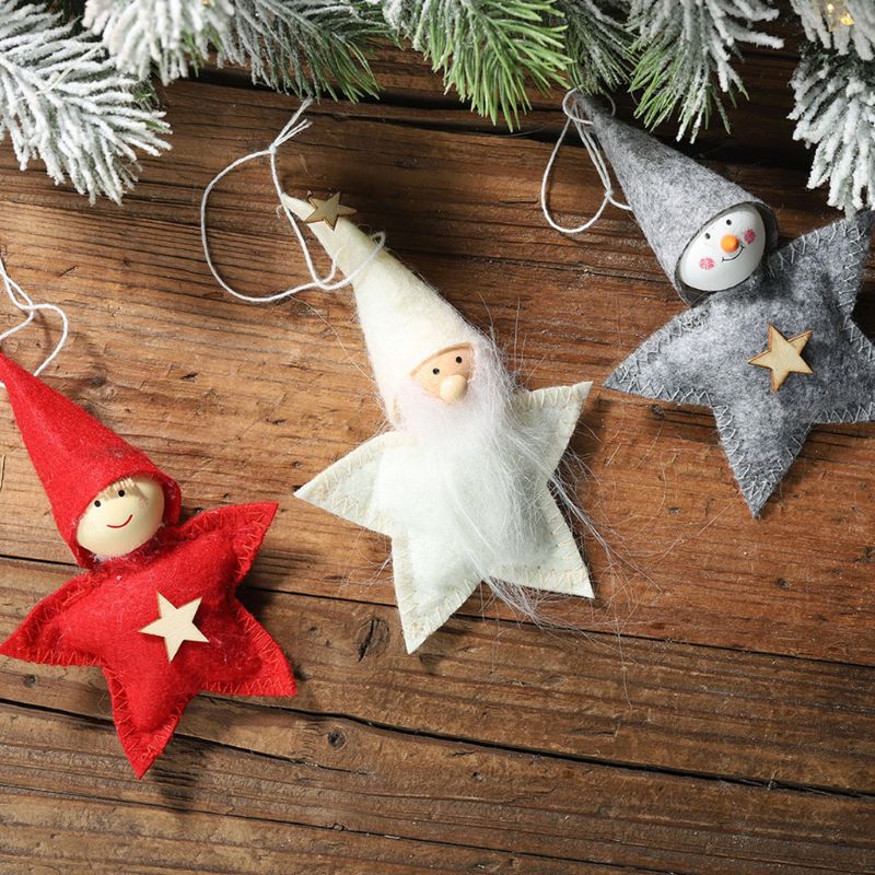 Juletre stjerne dukke festlig fest ornament hengende håndlaget år jul låve låve hengende leke soverom dekor