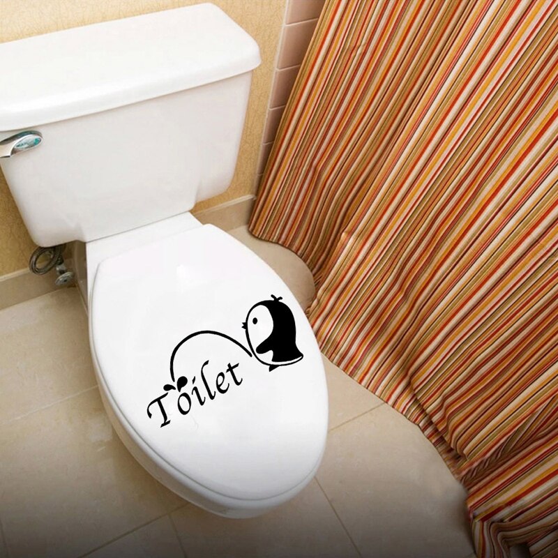 Leuke Penguins pee muur Wc stickers Vinyl wassen Badkamer Decors Voor Thuis Decoratie 3D Cartoon Decal sticker op de muur