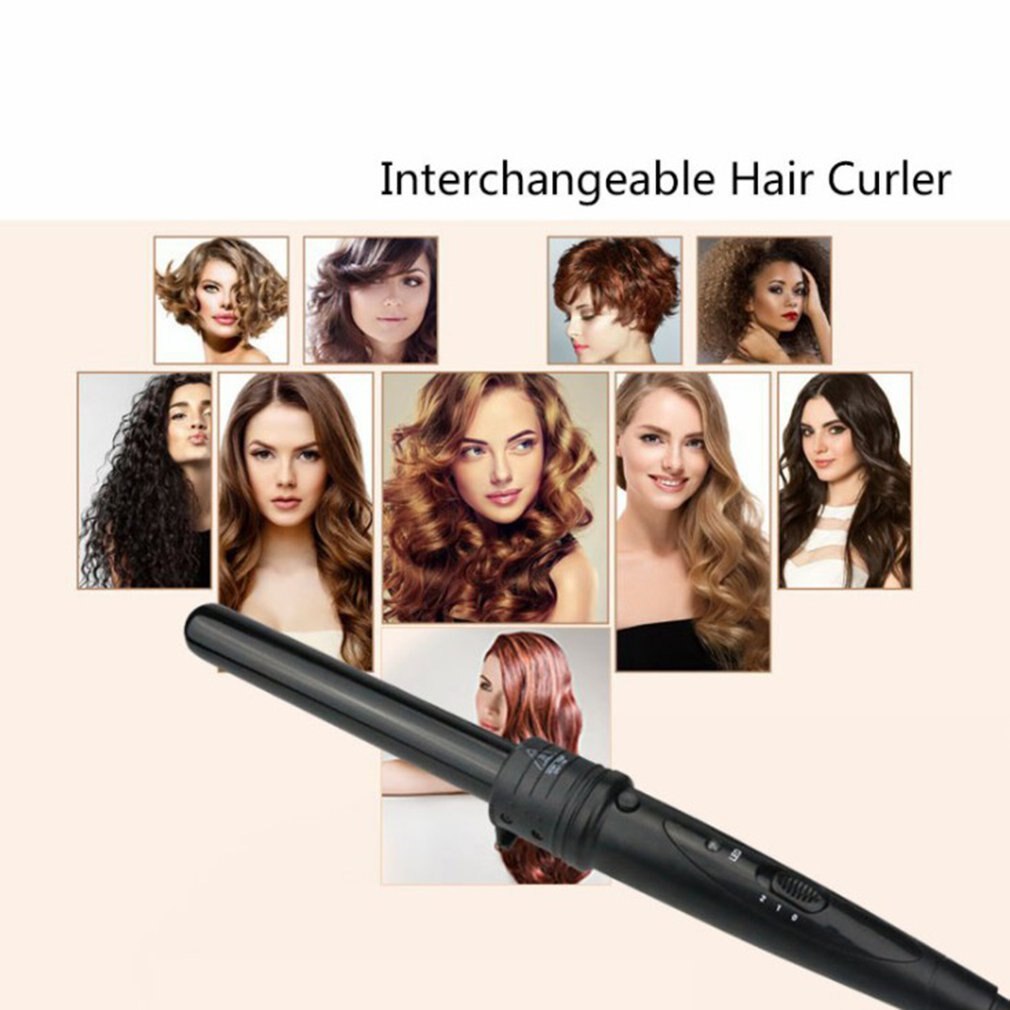 5 en 1 changement de tube multi-usages fer à friser ensemble en céramique fer à friser coiffure cheveux longs outil