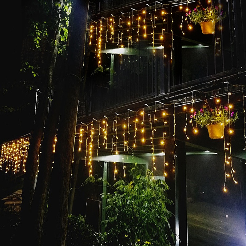 3.5m fairy guirlande led istap lyser  ac 220v 110v udendørs års julepynt til hjemmet havebelysning