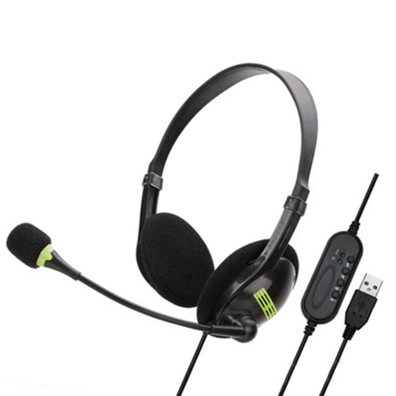 Bra hälsosamt usb-headset datorhörlurar med mikrofon brusreducerande lätt kontorsheadset