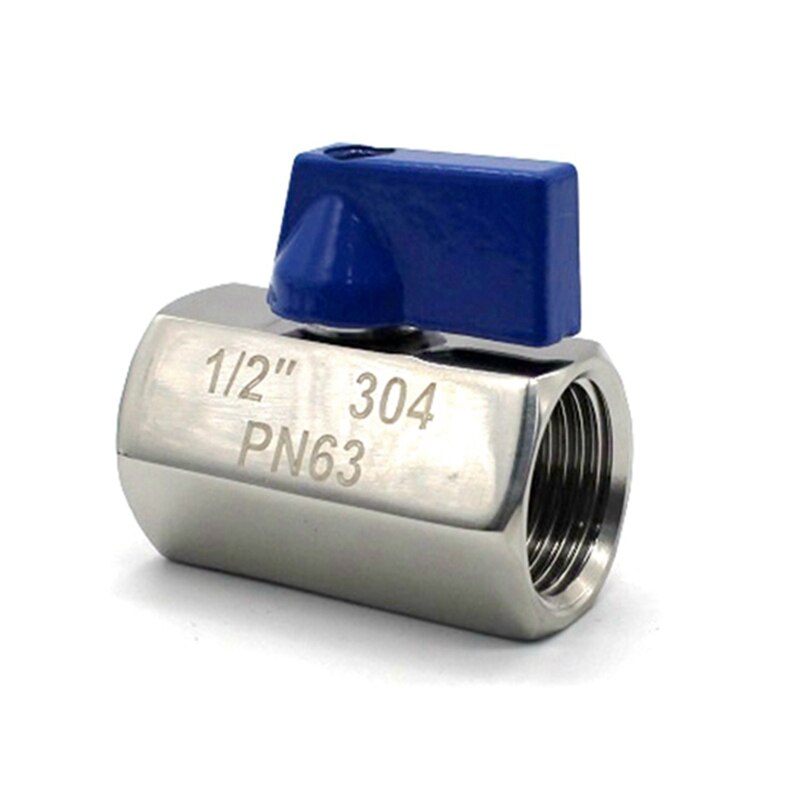 Botique -1/2 tommer 304 rustfrit stål mini kugleventil hun ved hun npt luftkompressor ventiler vand gas olie afspærringsventil