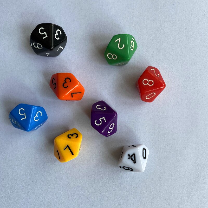 1szt. D10 wielościan RPG kostka do gry 10-boki Akcesoria akryl kostka do gry DND cyfrowy gra kostka do gry