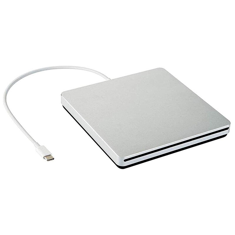 Drive externo de dvd tipo-c, unidade de disco óptico fino com entrada usb c para mac/janela: Default Title