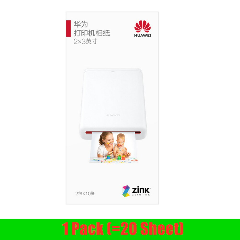 Original Huawei Zink 2*3 zoll Foto Papier 50*76mm Für Huawei Drucker Foto Papier Kanon zoemini LG PD261 251 233 239SP: 1 Pack 20Blatt