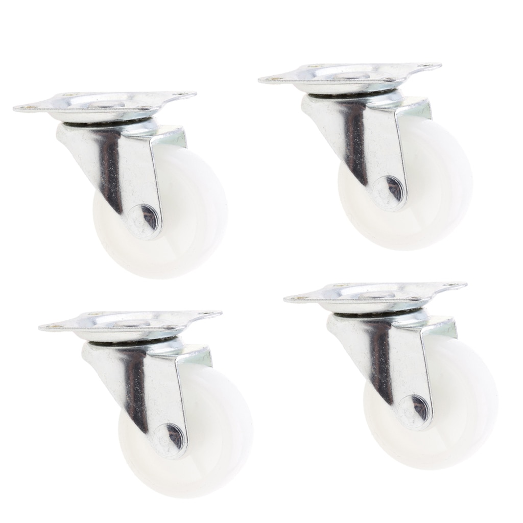 4 x Heavy Duty 40mm PP Swivel Castor Wheels Trolley Furniture Caster White
