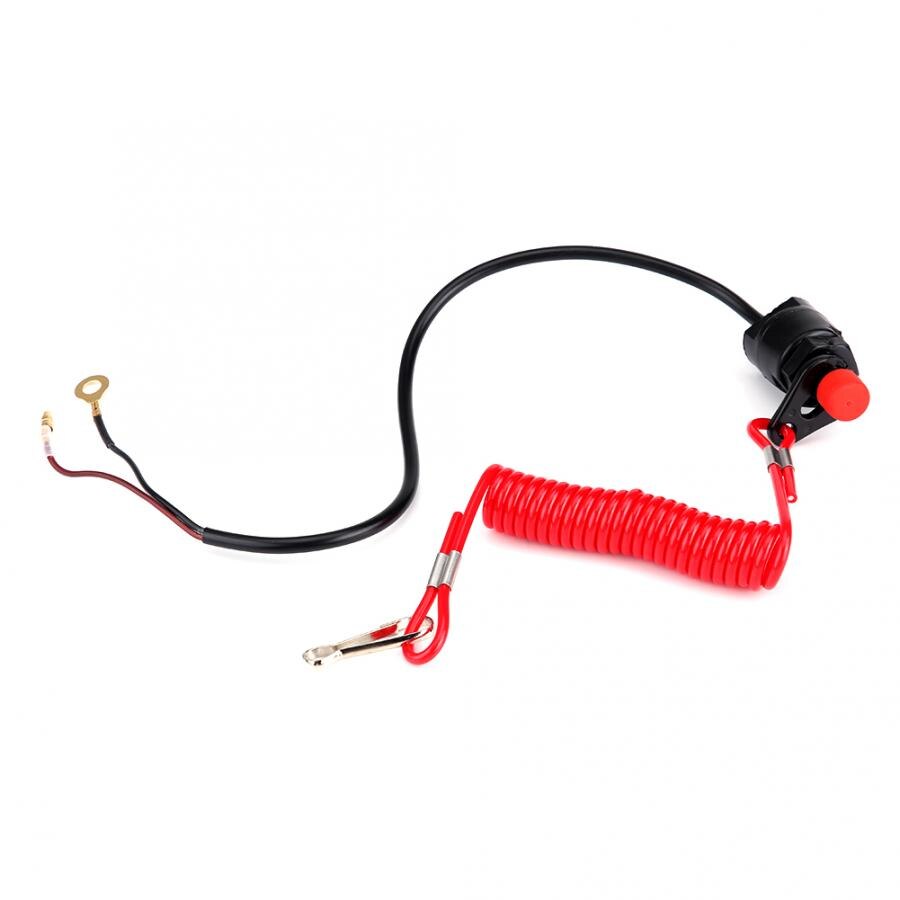 Moto tondeuse à gazon hors-bord | Moteur d'urgence, interrupteur d'arrêt avec cordon lanière d'attache, noir + rouge plastique Motocicleta