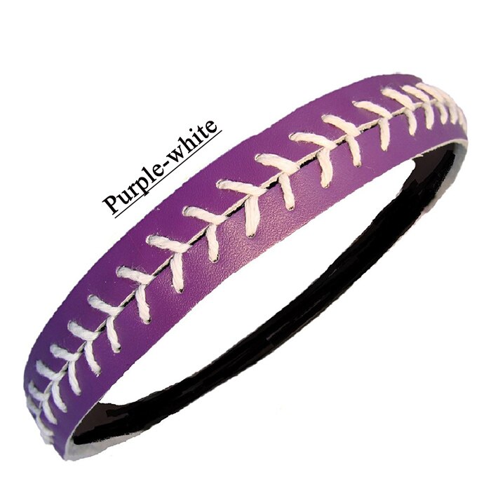 Diademas de softball-Costura de punto Fastpitch elástico deportivo y Diadema de de Judy: purple white