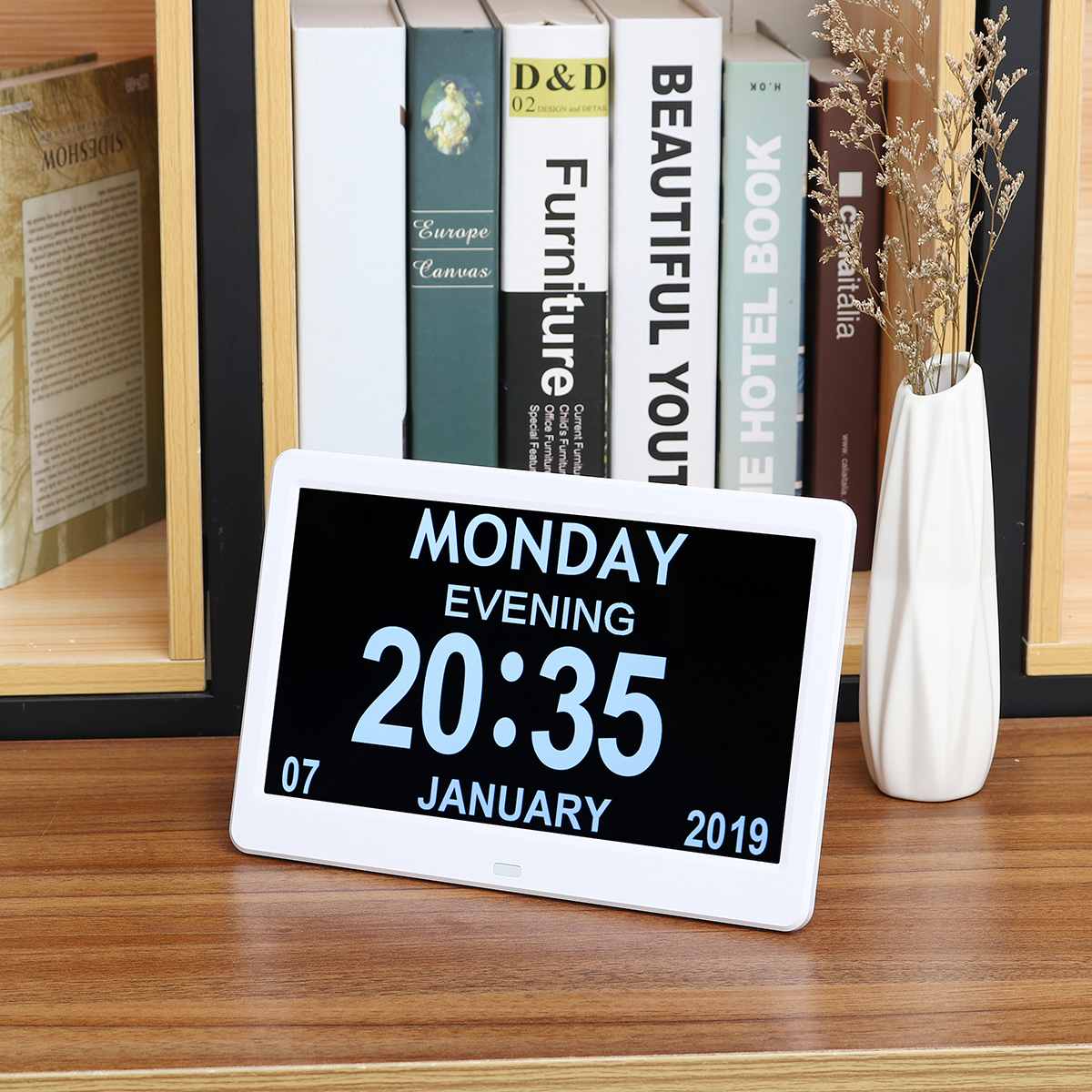 LED Digital Clock Calendar Day Home Decor Day/Week/Month/Year for Adolescent/ Elderly Dementia/Vision Impairment Support Night