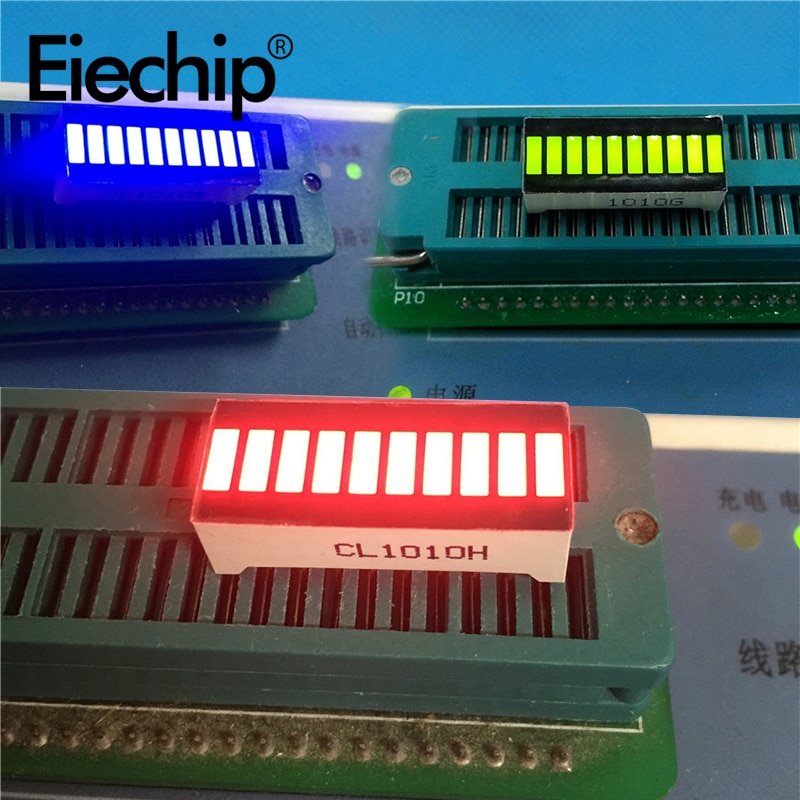 Led Display Module Rood Blauw Groen Licht Bar, 10-Segment Led Digitale Buis 20 Pins 8 Karakter 25X10Mm Diy Led Displays Voor Arduino
