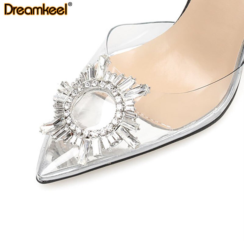 Transparante schoenen dames pumps kristallen cup hak damesschoenen hoge hak puntige neus hoge hakken feest gala schoenen sandalen r