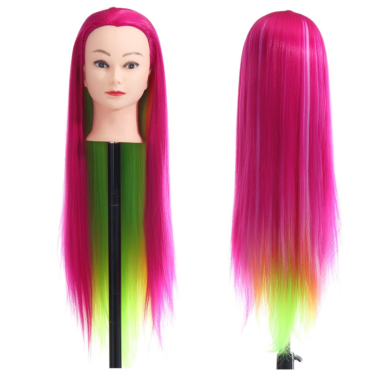 Colorful head dolls for hairdressers 65cm hair mannequin head hairstyles Female Mannequin Hairdressing Styling Training Head