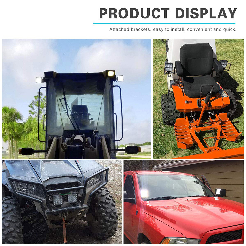 2 STUKS 4X4 48W 6400Lm LED Verlichting Bar Off-road Bulb Lamp Licht Mist Verlichting exterieur Voor Cabine Boot SUV Truck Flood Beam Light