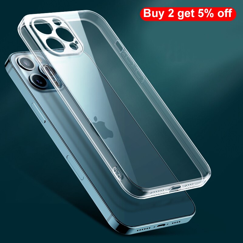 Soft TPU Phone Case For iPhone 11 12 Pro Max XS Max XR X 12 mini Case For iPhone 6 6s 7 8 plus SE Back 13 Cover transparent